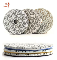 Tampons de polissage diamantés TGS 3 étapes pour polissage à l'eau, disques de ponçage rapide pour marbre et granit, 4 pouces, pour meuleuse d'angle