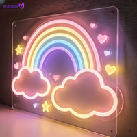 Petite licorne avec ailes d'ange, enseigne néon LED, alimentée par USB, lumière pastel chaude, décoration murale, féerique, rêveuse, kawaii, ambiance cosy, lumière pour salle de jeux