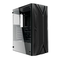 Boîtier d'ordinateur de bureau vertical ATX pour jeux avec ports USB 3.0 et panneau latéral en verre trempé, cabinet d'ordinateur à vue complète, unique