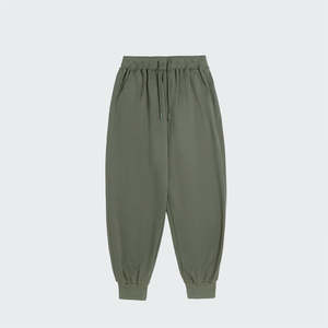 กางเกงขาบานสำหรับผู้ชายกางเกงสเวตเตอร์ทำจากผ้าเฟรนช์เทอร์รี่ทรงโอเวอร์ไซส์ผ้าคอตตอนสีพื้นสไตล์ลำลองเอวกลาง - Product Image 6