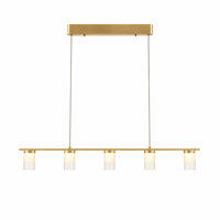Lustre LED linéaire moderne de luxe en aluminium et cristal K9 Ra95 3000K personnalisable pour salle à manger, îlot de cuisine, hôtel