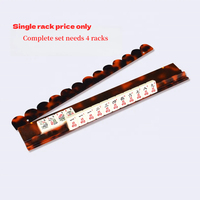 Mahjong Racks 20 pouces, design moderne écaille de tortue américaine, pousseurs magnétiques en acrylique, design festonné, pour 4 joueurs, écologique, familial