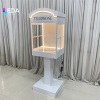 Cabine téléphonique en métal personnalisée, nouvelle création de l'usine LEDA, support de livre d'or audio, décoration de fête de mariage