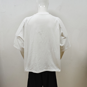 T-<span class=keywords><strong>shirt</strong></span> en coton blanc de haute qualité, coupe oversize à épaules tombantes, personnalisable avec logo, pour <span class=keywords><strong>homme</strong></span> - Product Image 5