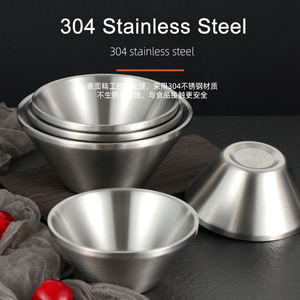 <span class=keywords><strong>Bol</strong></span> à soupe et à nouilles japonais en acier inoxydable double couche 250/390/450/620/750/<span class=keywords><strong>900</strong></span>/1200ml, design en forme de chapeau, poli pour restaurant - Product Image 5