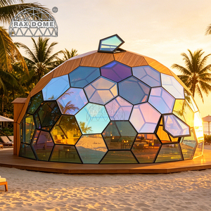 Dôme en verre géodésique hexagonal RAXDOME 7M pour glamping en <span class=keywords><strong>bord</strong></span> <span class=keywords><strong>de</strong></span> <span class=keywords><strong>mer</strong></span>, 100% étanche - Product Image 3