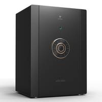 Caja Fuerte Biométrica con Huella Dactilar, Código Digital Electrónico, Interior de Cuero de Lujo, Gran Capacidad, Seguridad para el Hogar, Oficina, Hotel
