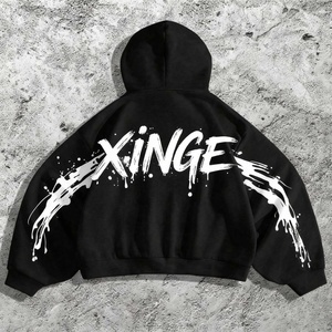 Sudadera con Capucha Personalizada 2026, Nuevo Diseño, Bordado 3D, Impresión por Inyección de Tinta, Hombros Caídos, Estilo Urbano, Transpirable, Algodón Grueso de 400 g/m² - Product Image 2