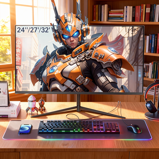Factory OEM & ODM 22/24/27/32/34/49 Inch Curved Flat LED Computer Monitor 2K/4K IPS VA Screen Option for Desktop Gaming