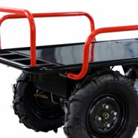 Chariot de Manutention Électrique Industriel Domestique à Plateforme 4 Roues, Chariot de Transport de Marchandises Extérieur, Benne de Jardin Robuste