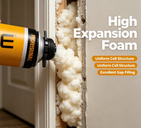 Mousse de polyuréthane à haute expansion, forte adhérence, découpable, mousse PU pour l'installation de climatiseurs, isolation de toiture
