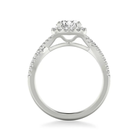 Bague de mariage pour homme en or rose 14 carats avec double halo pavé et tige fendue, diamant de laboratoire taille brillant, certificat IGI VVS D