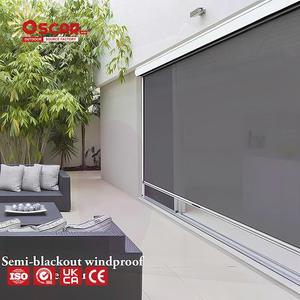 Stores à lamelles occultantes en PVC, résistantes à la <span class=keywords><strong>pluie</strong></span>, au vent et à l'eau, motorisées, à glissière, stores enrouleurs pour patio, balcon, jardin - Product Image 1