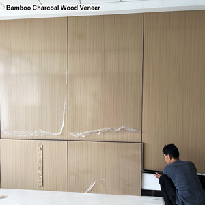 Bambuskohle-Holzfurnier Moderne Wasserfeste Innen-Hintergrundwandplatte mit Extrudiertem Holzfurnier - Product Image 1
