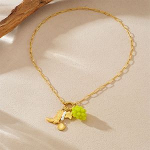 European American Fashion Personalized Charm Pendant Necklace With Grape Boot Star Seashell Zinc Alloy Gift Jewelry - Product Image 3
