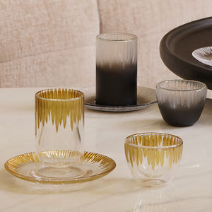Tazze e piatti in vetro stile turco modello di colore gradiente Design decorazione per la casa arabo <span class=keywords><strong>Kava</strong></span> tazze di vetro nero tazze da tè - Product Image 3