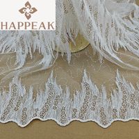 Tissu brodé de sequins HAPPEAK de haute qualité, base en maille élégante, tissus à sequins pour vêtements de soirée