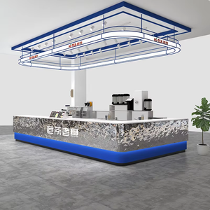 เคาน์เตอร์ร้านกาแฟดีไซน์ในร่มสำหรับร้านอาหารเฟอร์นิเจอร์ดีไซน์เคาน์เตอร์ดื่มชานม - Product Image 3