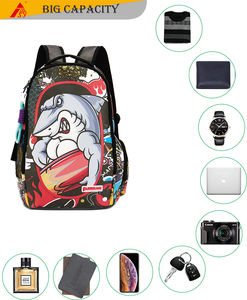 2024 étudiant sac à dos pour hommes léger tissu personnalisé Polyester gris sacs <span class=keywords><strong>d</strong></span>'école une pièce <span class=keywords><strong>Anime</strong></span> sac à dos - Product Image 4