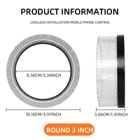 Couvre-phare LED diamant 5D de 3 pouces rond avec contrôle par application RGB, yeux d'ange LED pour motos et voitures, feux de jour DRL