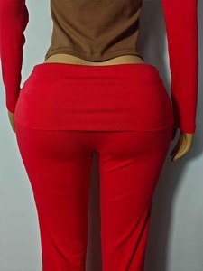 Completo da donna in cotone alla moda Autunno 2026, ideale per ragazze alte, set due pezzi: pantaloni lunghi e camicia a maniche lunghe, loungewear - Product Image 6