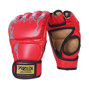 Guantes de MMA de Medio Dedo Blancos con Cierre de Velcro para Adultos, Guantes de Entrenamiento de Boxeo - Product Image 5