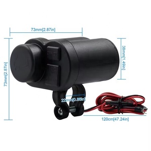 Chargeur <span class=keywords><strong>USB</strong></span> étanche 12V à deux ports pour motos avec <span class=keywords><strong>prise</strong></span> allume-cigare - Product Image 6