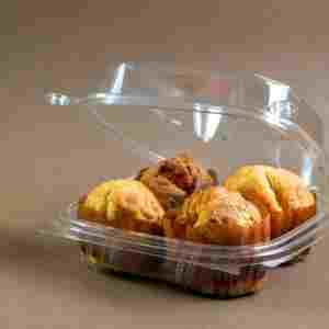 Contenedores de comida con bisagras desechables de 20 OZ Contenedores para llevar reciclables para muffins y cupcakes - Product Image 1