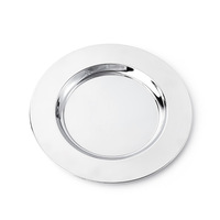 Assiettes de présentation rondes de luxe de 6 pouces en acier inoxydable, réutilisables, pour mariage, vente en gros