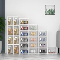 Boîte de rangement pour chaussures moderne en PET, écologique, sûre et durable, pliable, anti-poussière, présentoir à baskets empilable et transparent – Offre Spéciale
