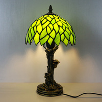 Lampe de table industrielle de Style Tiffany nouvelle veilleuse créative Rose oiseau Protection des yeux verre pour chambre salon étude cadeau