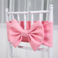 Nouveau Style élastique plaine teint chaise ceintures ceinture Stretch Polyester blanc chaise arrière arc pour mariage Banquet fête événement décoration