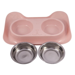 Werbeaktion Doppelhunde-Schüssel Universal Haustier-Fütterer Teddy-Lebensdose Edelstahl Katze Hundedose Katzen-Wasserdose - Product Image 6