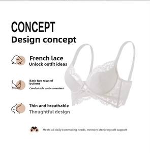 Nouveau Ensemble de soutien-gorge bikini gothique <span class=keywords><strong>style</strong></span> français à licou, sexy, fin, à bonnets complets, doux, à armatures, qui affine l'apparence des grandes poitrines - Product Image 2