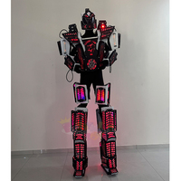 Costume de robot LED portable pour adulte, en EVA premium, avec lumières programmables, pour fêtes, défilés et spectacles sur scène
