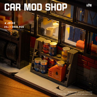 JD142 2819 Piezas MOC Coche MOD Taller de Reparación de Estacionamientos Estilo Americano Bloques de Construcción Ladrillos Modelo de Ensamblaje Juguetes Set de Regalo para Niños