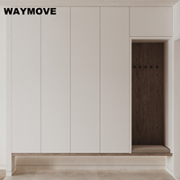 WAYMOVE Armoires de cuisine modernes de luxe Robinet Dosseret Panneau de mélamine durable Panneau de porte en acrylique Évier Charnière Évier Base Armoires
