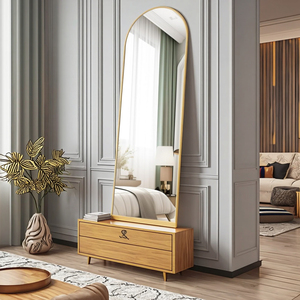 Modern Styled Fancy Aluminium Full-Length Dressing <strong>Wall</strong> <strong>Leaning</strong> <strong>Mirror</strong> Big Living Room Floor Standing Espejo Spiegel <strong>Mirror</strong> - Product Image 1