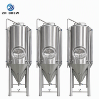 Fermenteur conique en acier inoxydable, réservoir de fermentation de bière, 500L, 1000L, 2000L, équipement de brassage