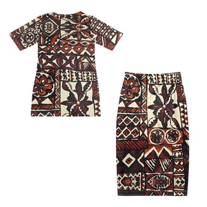 Nuevo Vestido Puletasi Isleño con Diseño Samoa Tapa, Vestido de <span class=keywords><strong>Dos</strong></span> Piezas para Mujer con Manga Corta, Personalizado con Diseño Polinesio - Product Image 3