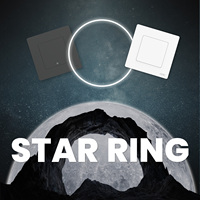 MOES Nueva Serie Star Ring Tuya Smart ZigBee3.0 Interruptor de Botón Empotrado con Tacto Ligero y Diseño de Logotipo Saliente, Interruptor de Escena