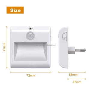 儿童卧室厨房走廊楼梯可调光即插即用电插座运动传感器发光二极管夜灯暖白色 - Product Image 2