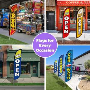 Bandera abierta <span class=keywords><strong>para</strong></span> negocios con poste y Estaca de tierra, letreros abiertos Bandera de Swooper Bandera de plumas publicitarias <span class=keywords><strong>para</strong></span> negocios externos - Product Image 2