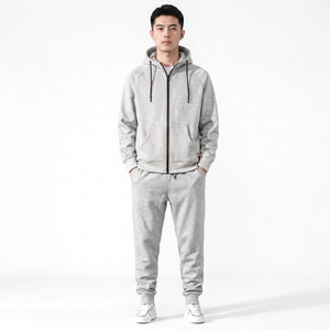 Conjunto Deportivo de Hombre con Sudadera con Cremallera y Etiqueta Personalizada, Pantalones Jogger de Algodón y Poliéster con Forro Polar, Estampado 3D Bordado, Ropa Deportiva Urbana, Tallas XS a 6XL - Product Image 1