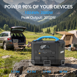Stock UE Livraison Directe Usine Newsmy Centrale Électrique Portable 1kWh 2000W Charge Rapide 1.3h Générateur Solaire UPS pour Extérieur et Sauvegarde Domestique - Product Image 3