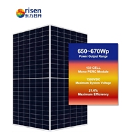 Panneau solaire Risen RSM132-8 Series 650W-670W haute puissance, type N, MWT, BIPV, HBC, module mono PERC avec 132 cellules