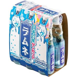 Sangaria <span class=keywords><strong>Ramune</strong></span>, Refresco Japonés con Sabor a <span class=keywords><strong>Ramune</strong></span>, Botellas de 200 ml, Paquete de 6, Bebida Carbonatada - Product Image 1