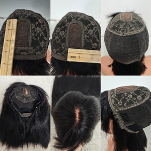 Promotion 30$ Letsfly 12A Yaki Straight Lace <b>Wigs</b> with Bang 12 Inches High Light Color Natural Human Hair Wholesales Virgin Hair - Product Image 6