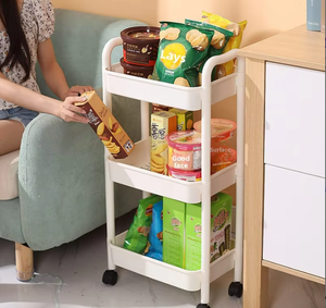 Faltbares Plastik-Aufbewahrungsregal mit Vier Ebenen, Abnehmbar, Küchen- und Badezimmer-Organizer, Rollwagen für Mehrere Zwecke - Product Image 3