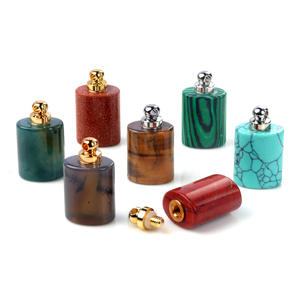 Pendentif rectangulaire 1675 pour flacon de <span class=keywords><strong>parfum</strong></span> et d'huile essentielle, breloque de collier DIY avec finition polie et émaillée - Product Image 2